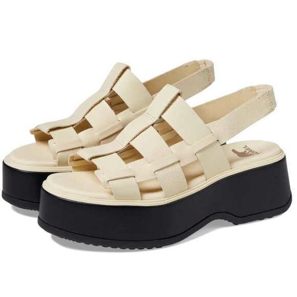Sorel Dayspring Slingback Platform Sandals Women's Honey White Size US7.5 EU38.5 - Picture 1 of 13